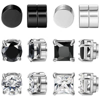 6 Pair of Stainless-Steel Magnetic Stud Earrings